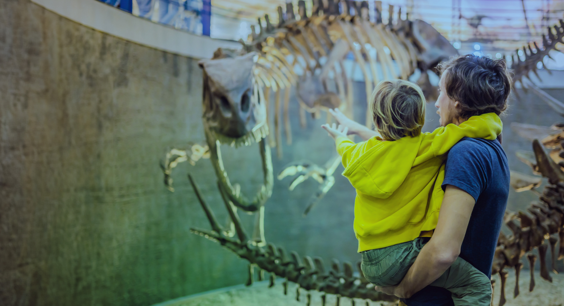Family Looking at Dinosaur