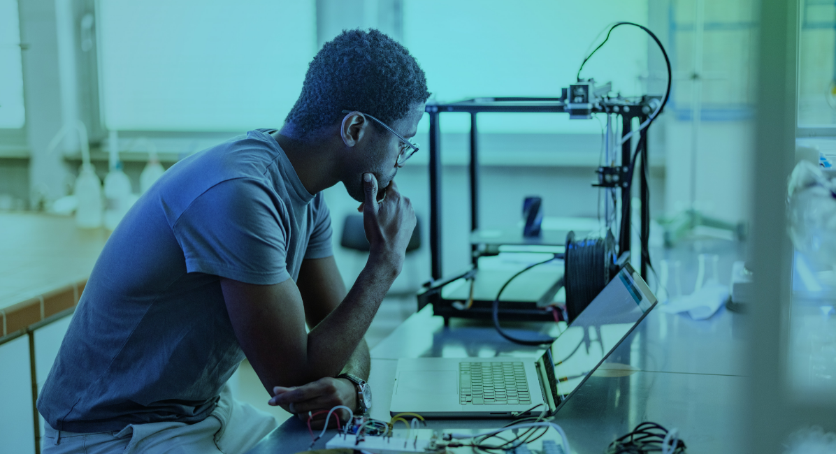 Man Looking at Computer